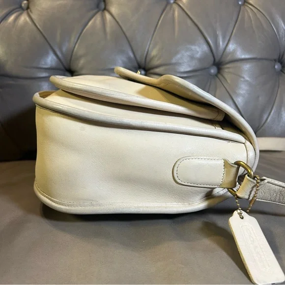 Vintage COACH Lenox Bone Crossbody / Shoulder Bag Made in US #9076 VTG Rare - Picture 8 of 17